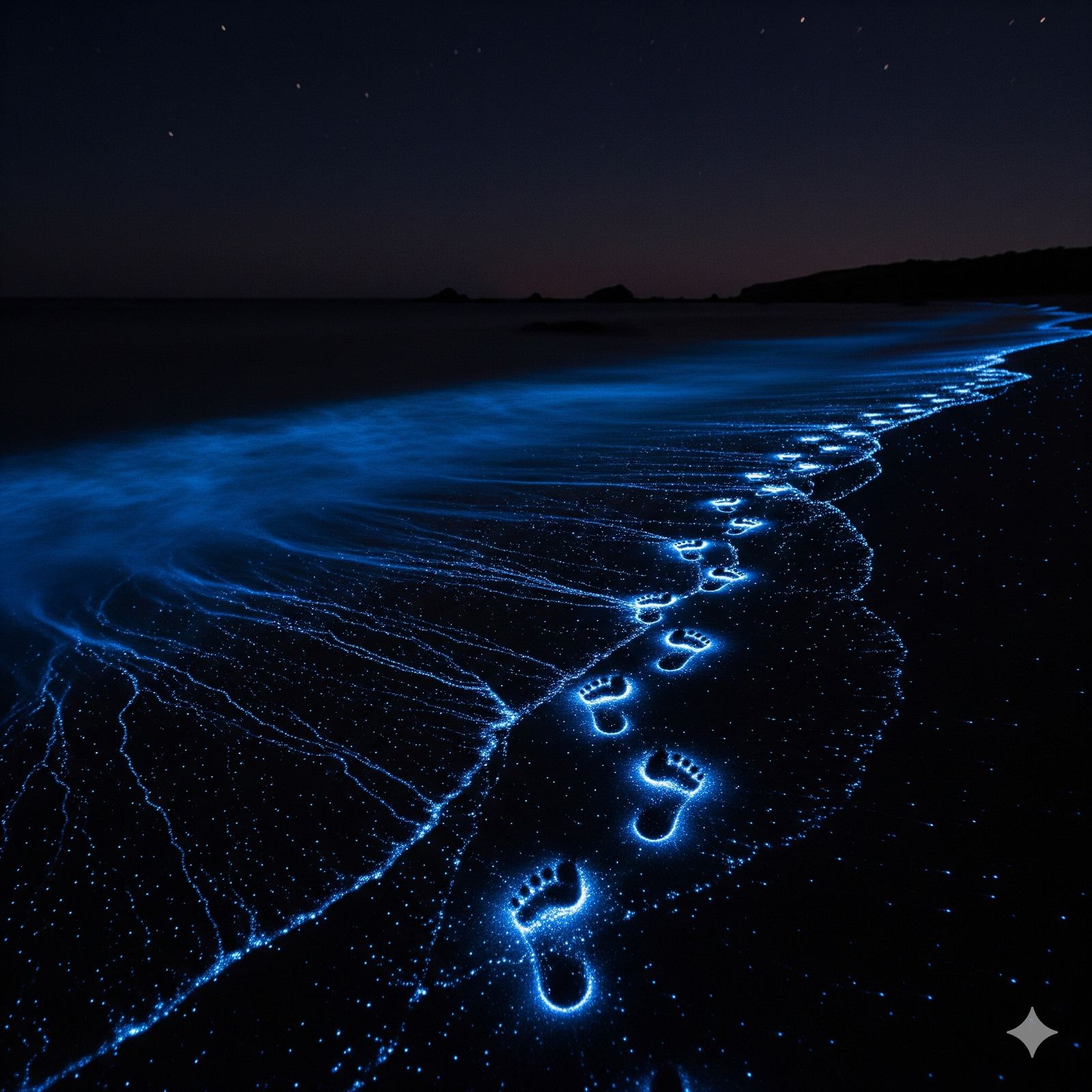 Olas bioluminiscentes